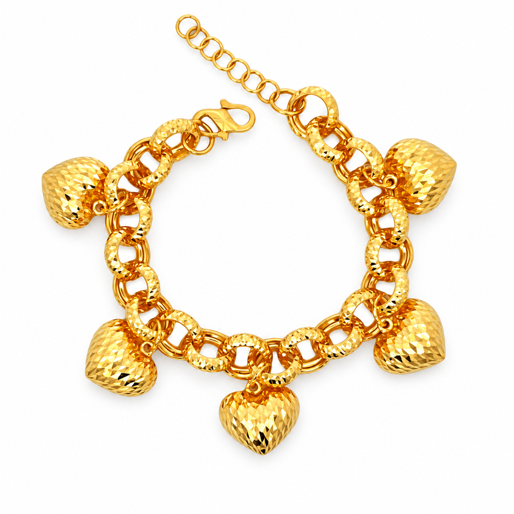 Emas MAX 916 Gold Heart Bracelet — BB10839-1