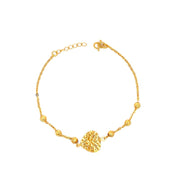 916 Gold Heart Duet Bracelet