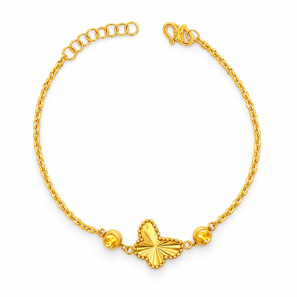 Emas MAX 916 Gold Butterfly Cascade Bracelet — BB10981-1