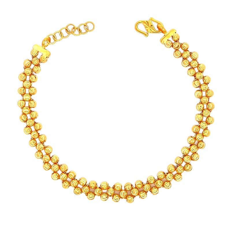 916 Gold Beads Trellis Bracelet