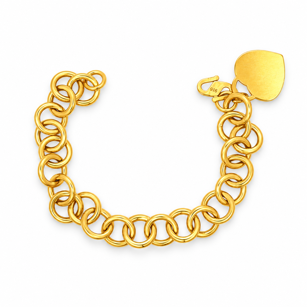 Emas MAX 916 Gold Heart Grande Bracelet — BB10994-1