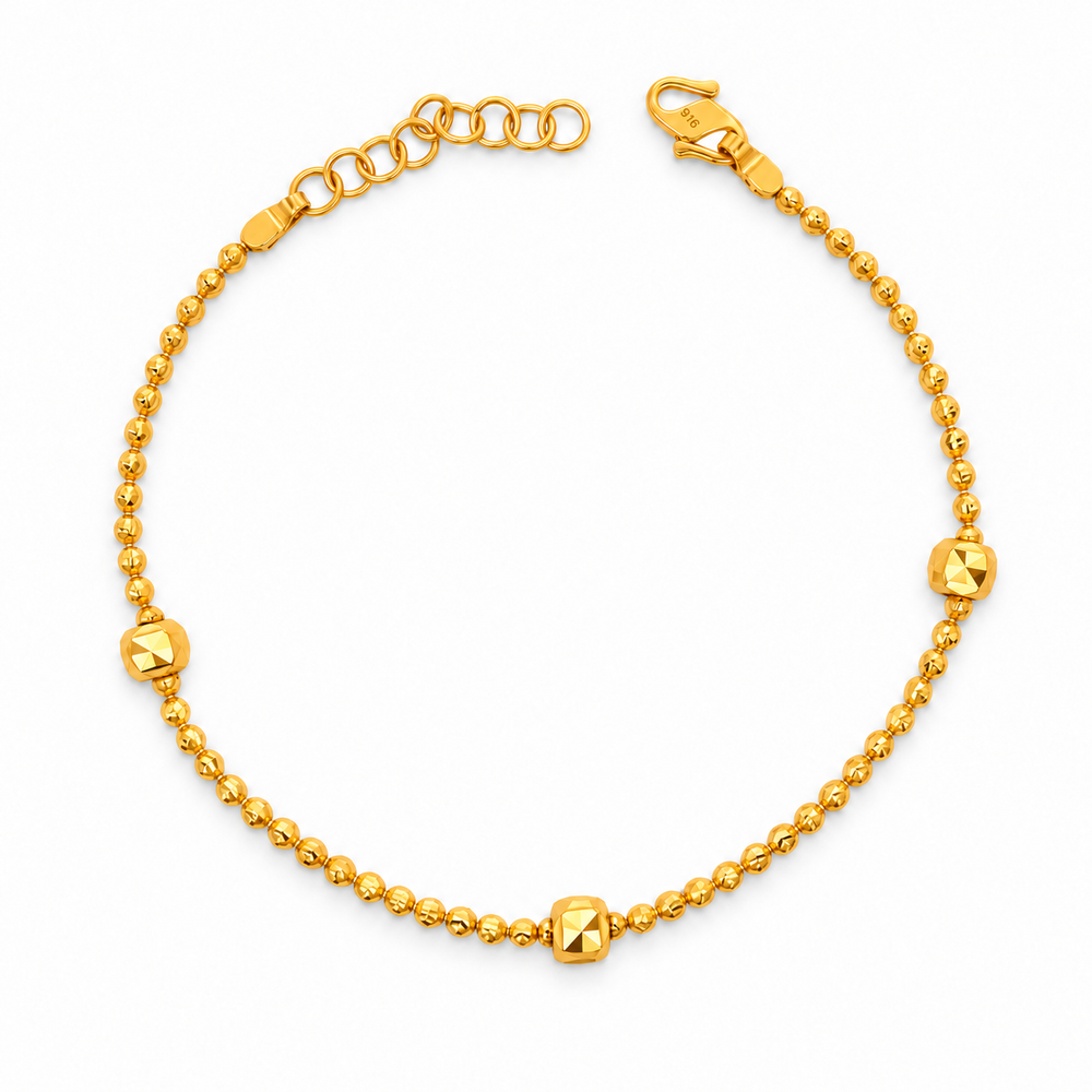 Emas MAX 916 Gold Beads Loop Bracelet — BB11025-1