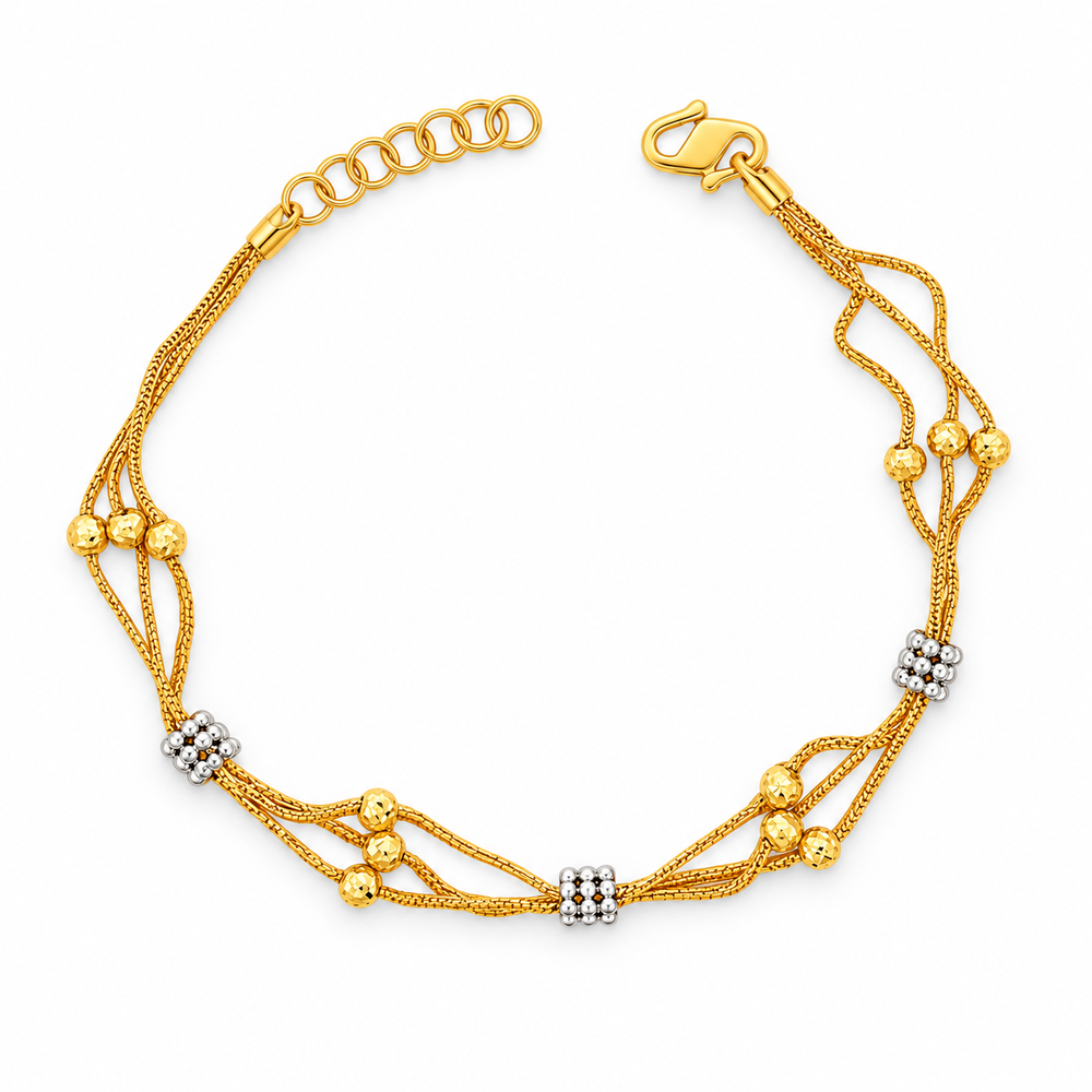 Emas MAX 916 Gold Beads Arc Bracelet — BB11029-1