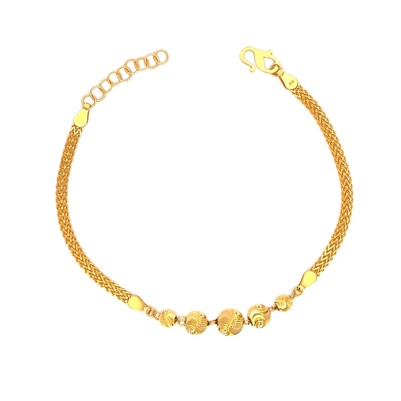 916 Gold Beads Wave Bracelet