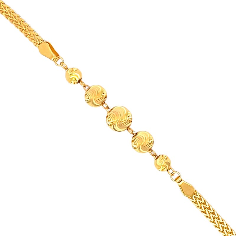 916 Gold Beads Wave Bracelet