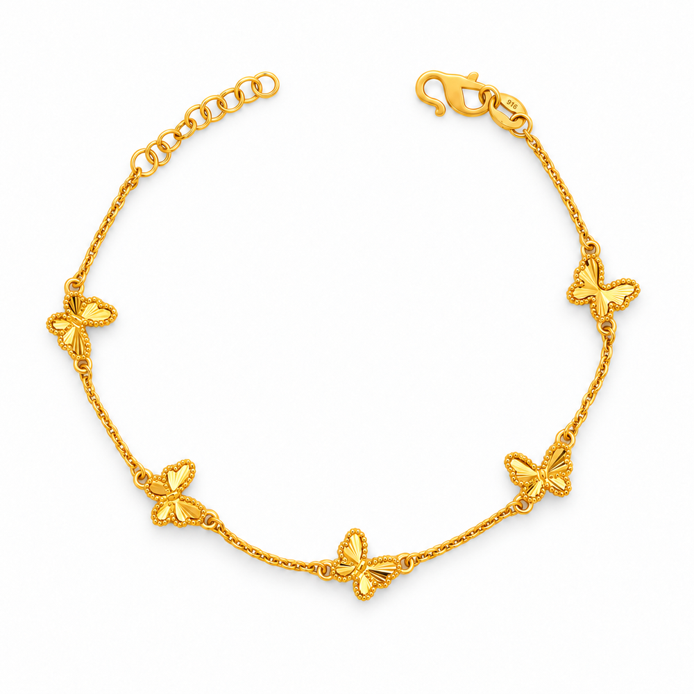Emas MAX 916 Gold Butterfly Halo Bracelet — BB11042-1