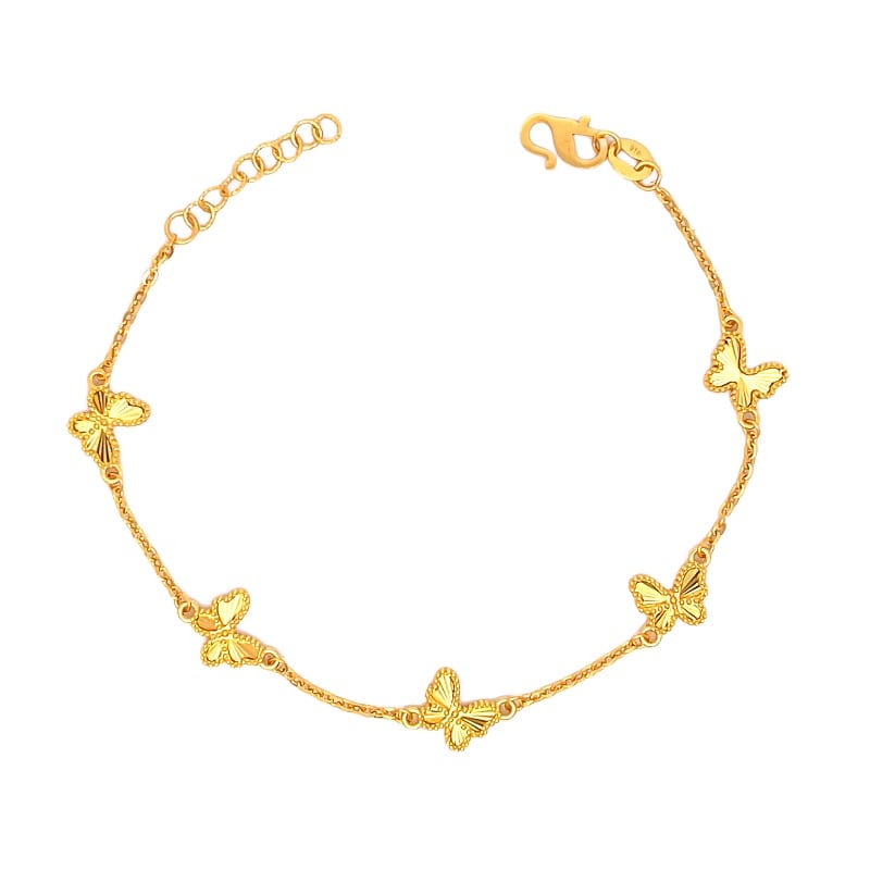 916 Gold Butterfly Halo Bracelet