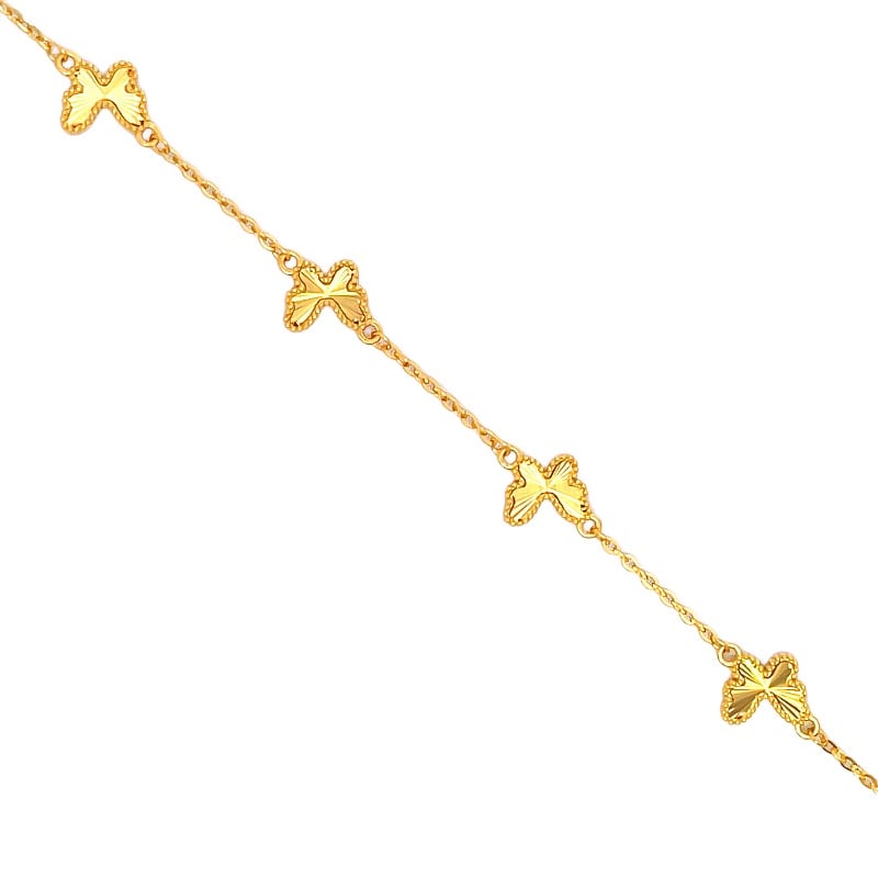 916 Gold Butterfly Halo Bracelet