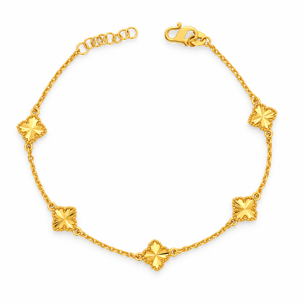 Emas MAX 916 Gold Flower Halo Bracelet — BB11046-1