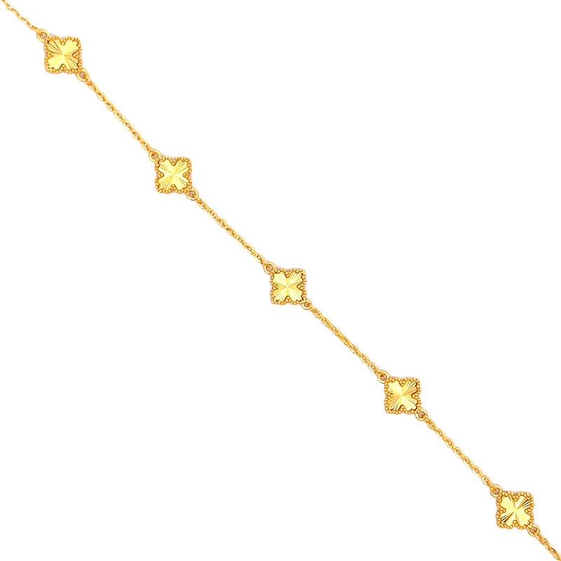 916 Gold Flower Halo Bracelet