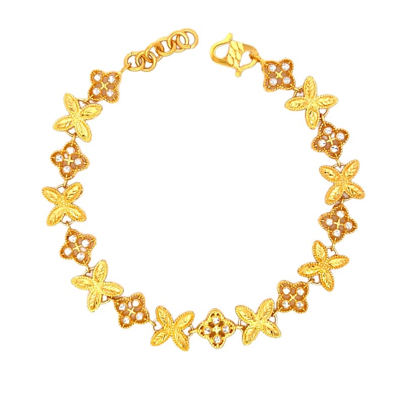 916 Gold Flower Petite Bracelet