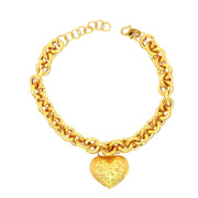 916 Gold Heart Velvet Bracelet