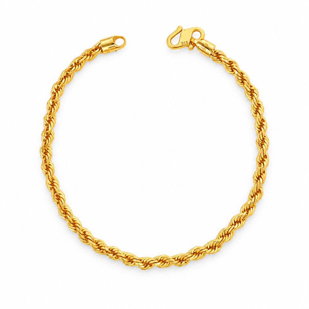 Emas MAX 916 Gold Solid Rope Bracelet — BB11059-1