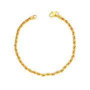 916 Gold Solid Rope Bracelet