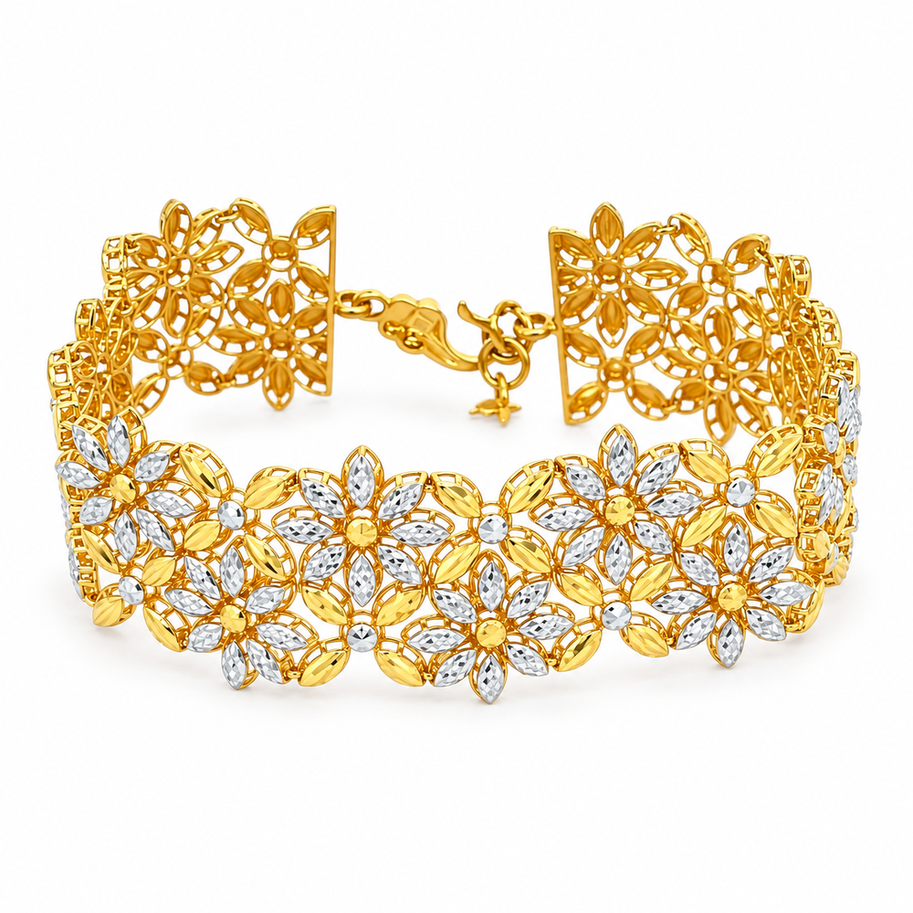 Emas MAX 916 Gold Flower Lumi Bracelet — BB11082-1