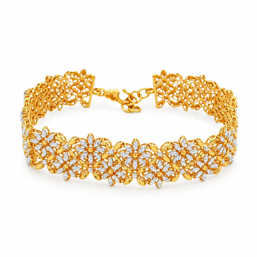 Emas MAX 916 Gold Flower Mosaic Bracelet — BB11082-2