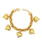 916 Gold Heart Serene Bracelet