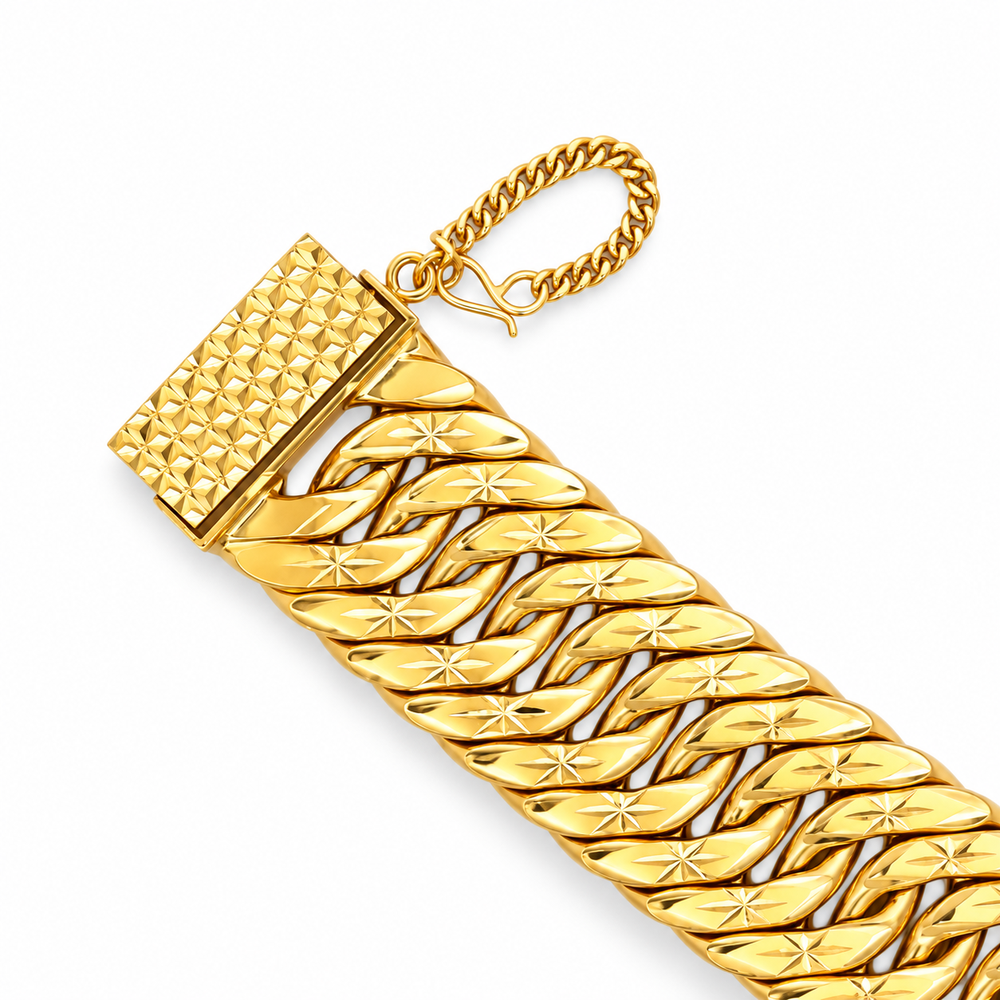 Emas MAX 916 Gold Link Velvet Bracelet — BB11100-1
