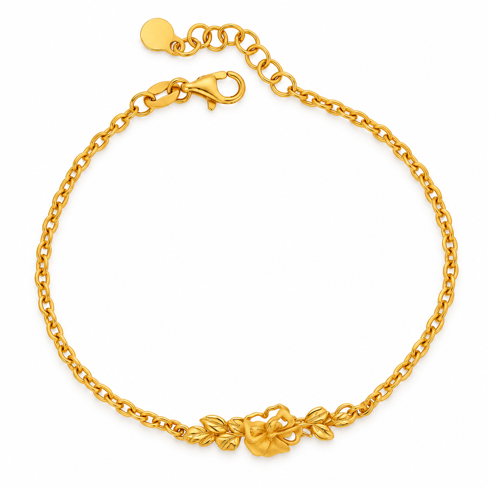 916 Gold Flower Echo Bracelet BB11109-1