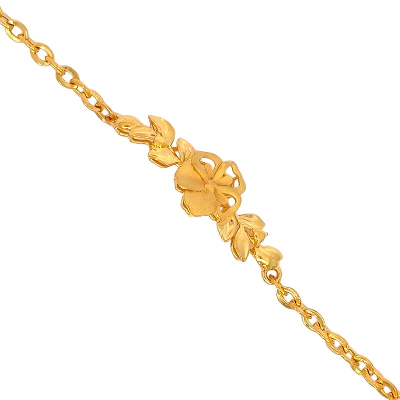 916 Gold Flower Echo Bracelet