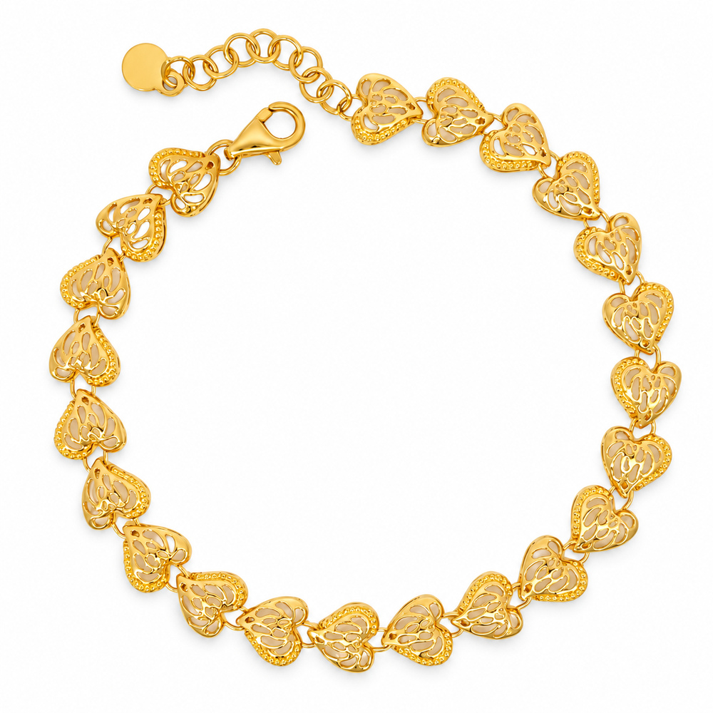 916 Gold Heart Sonnet Bracelet BB11132-1