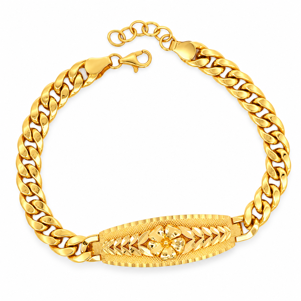 916 Gold Flower Velvet Bracelet BB11137-1