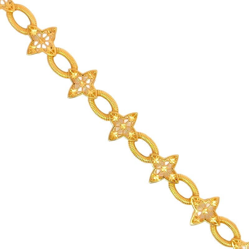 916 Gold Flower Serene Bracelet