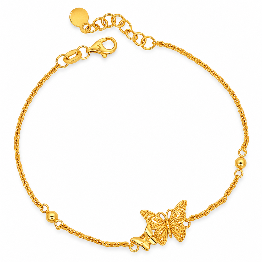 916 Gold Butterfly Duet Bracelet BB11166-1
