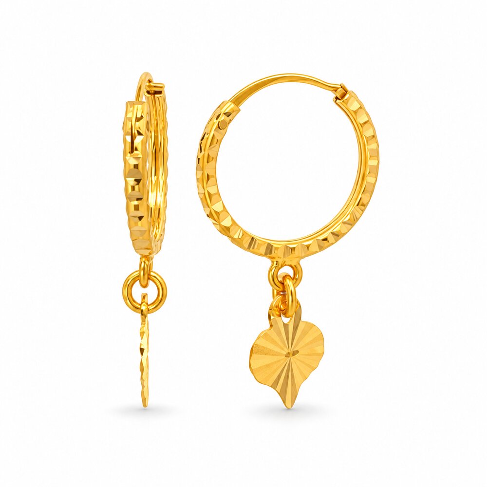 916 Gold Heart Earrings