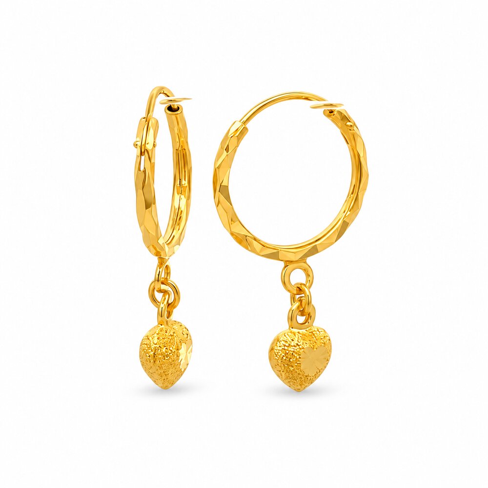 916 Gold Heart Bloom Earrings