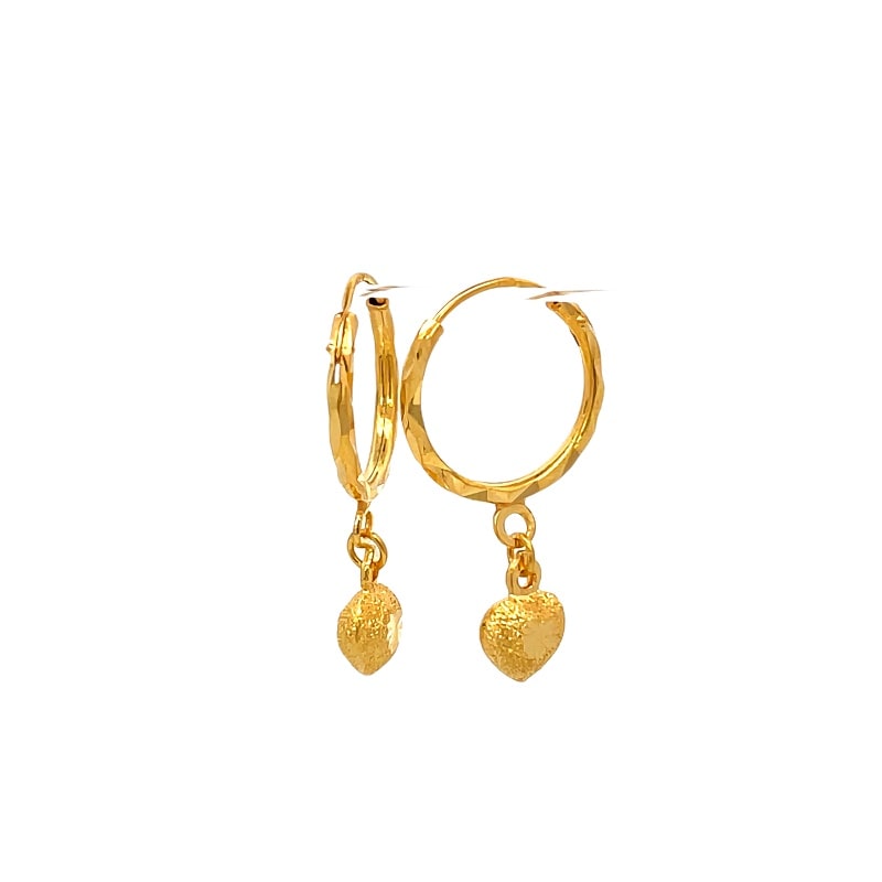916 Gold Heart Bloom Earrings