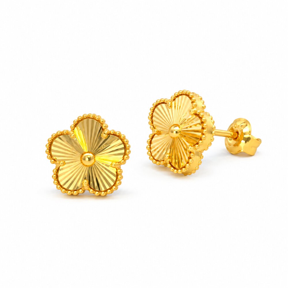 916 Gold Flower Cascade Earrings