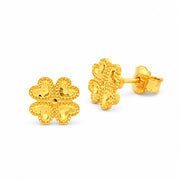 916 Gold Flower Halo Earrings