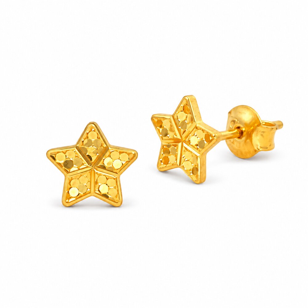 916 Gold Star Earrings