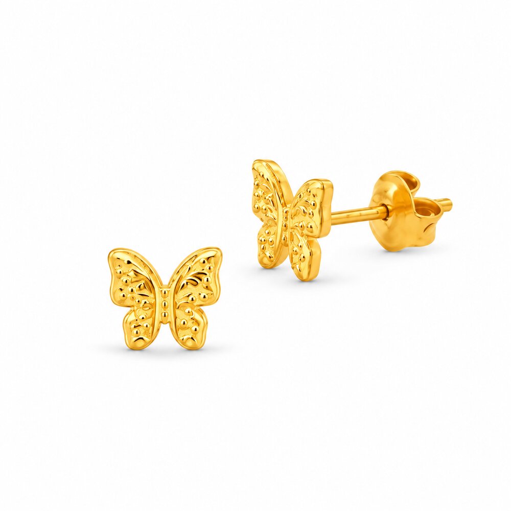 916 Gold Butterfly Bloom Earrings