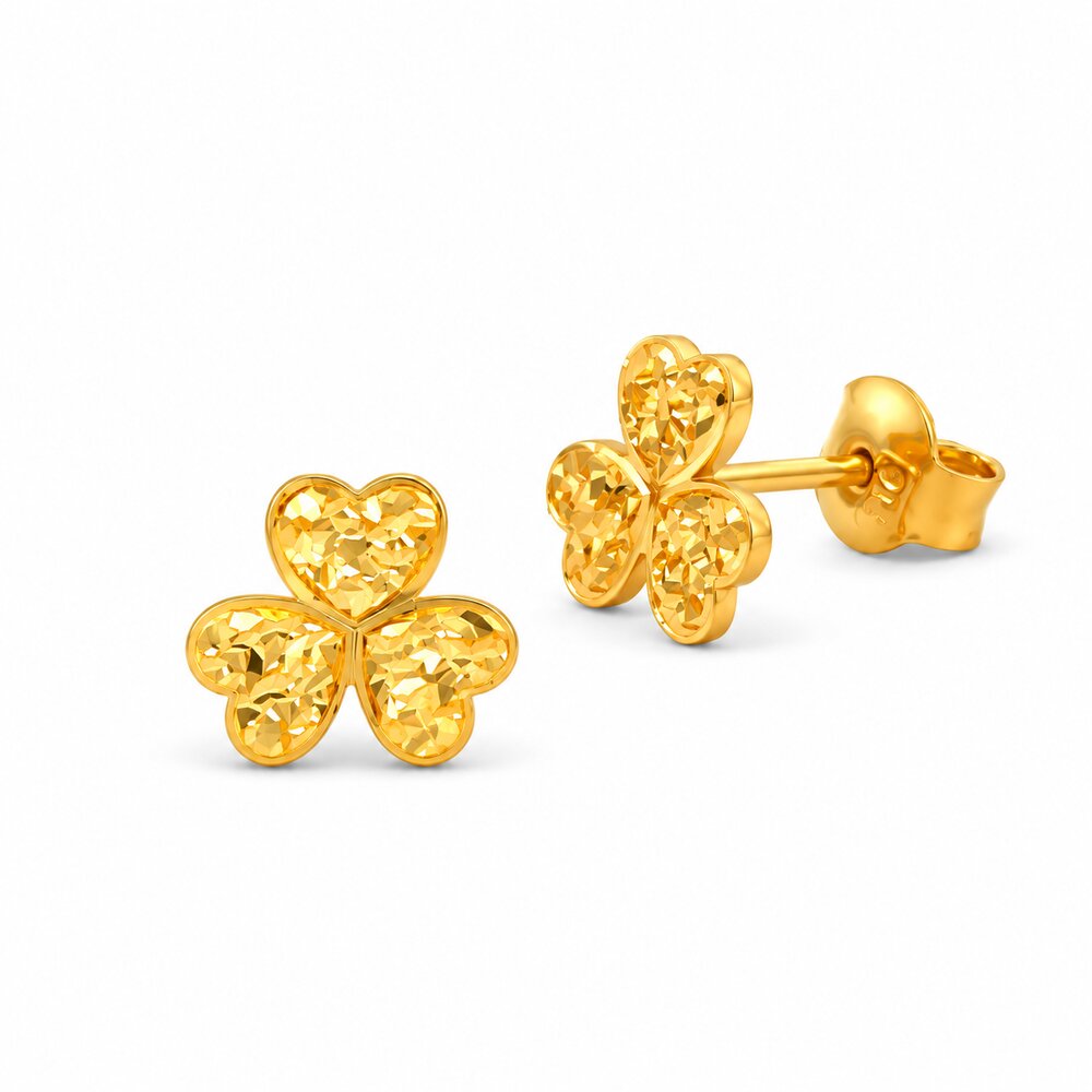 916 Gold Flower Duet Earrings