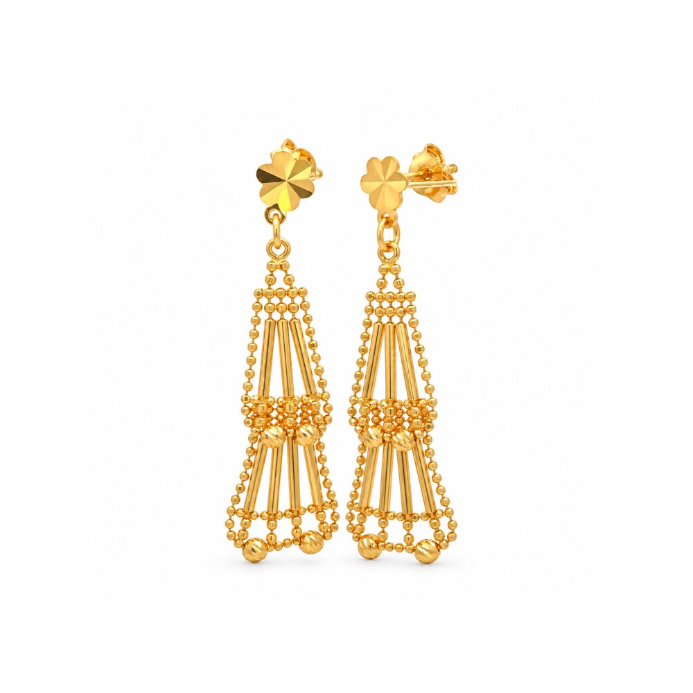 916 Gold Beads Bloom Earrings