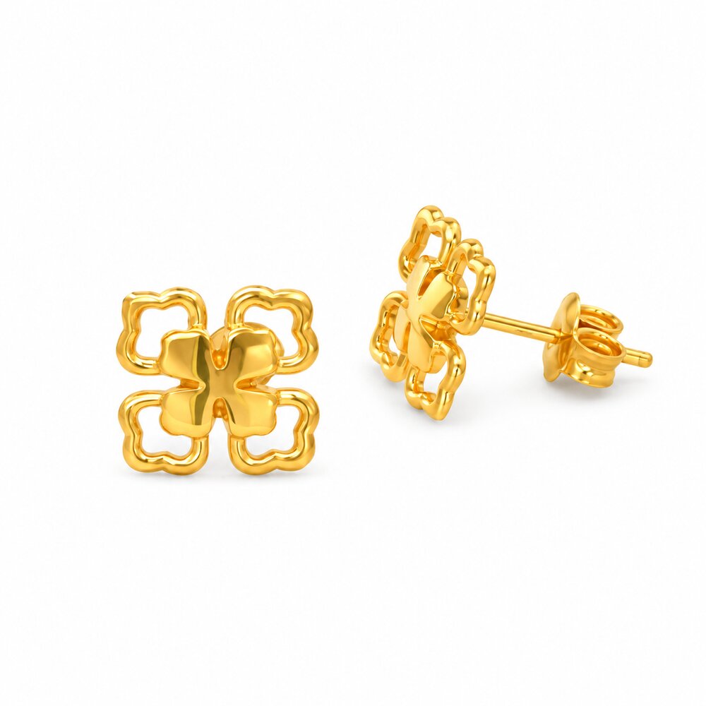 916 Gold Flower Grande Earrings