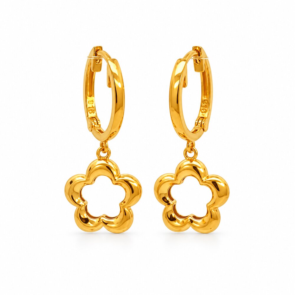 916 Gold Flower Mosaic Earrings