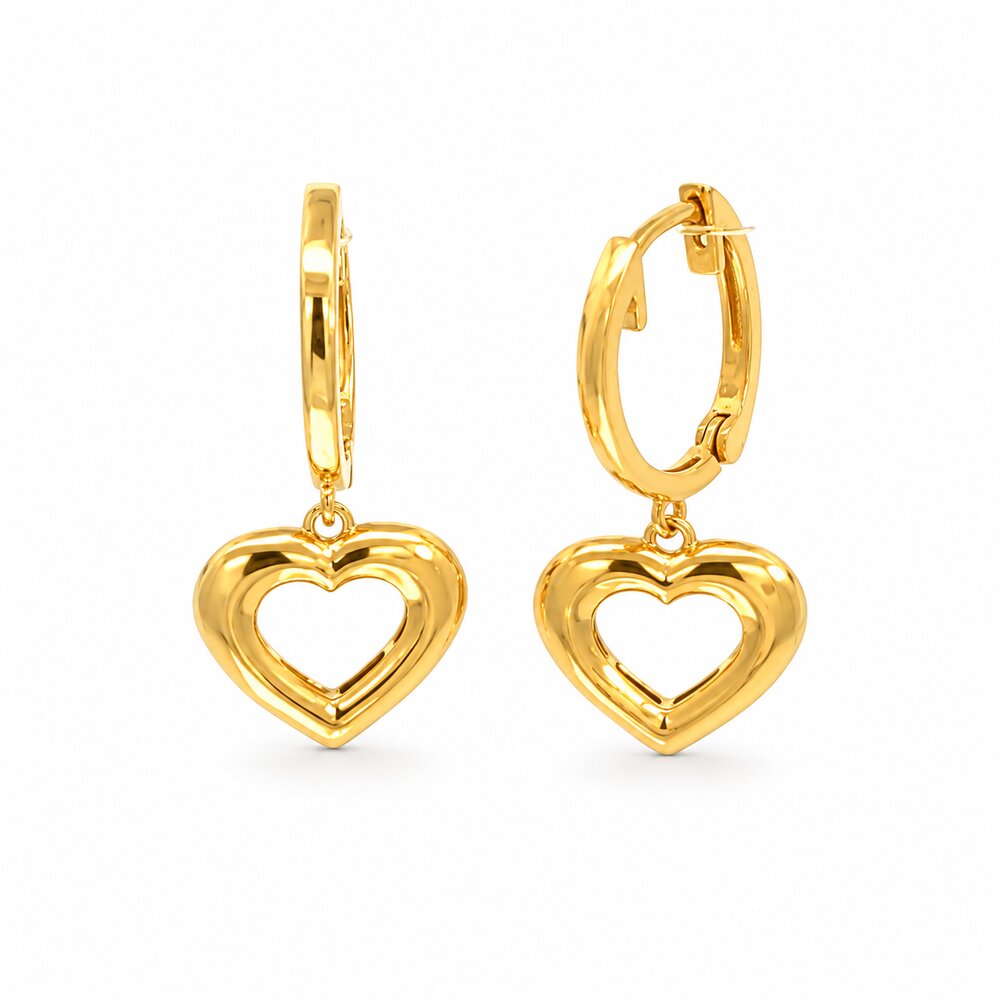 916 Gold Heart Aura Earrings