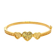 916 Gold Heart Bangle