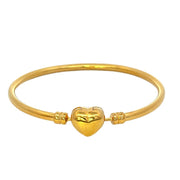 916 Gold Heart Cascade Bangle