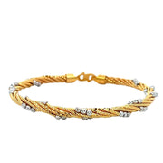 916 Gold Beads Glint Bangle