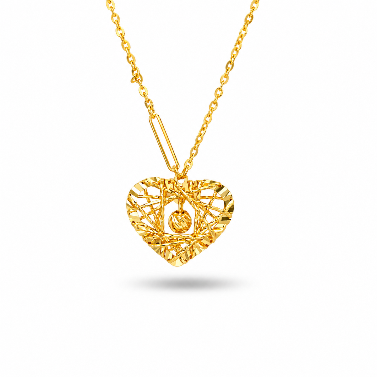 916 Gold Heart Bloom Necklace — BN10254-1
