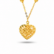 916 Gold Heart Cascade Necklace — BN10255-1