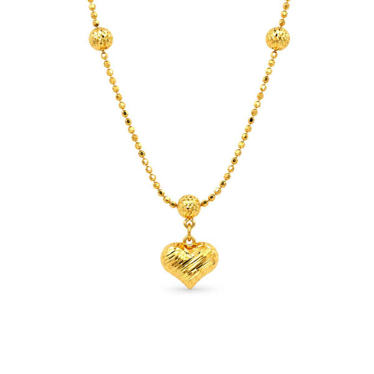 916 Gold Heart Duet Necklace — BN10259-1