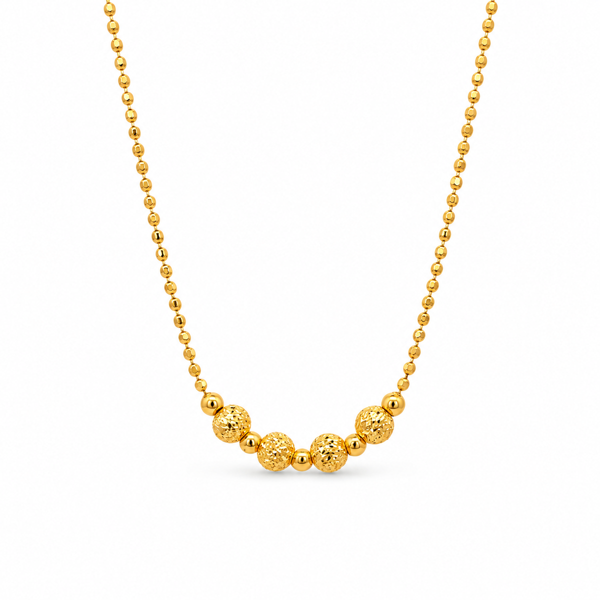 916 Gold Beads Necklace — BN10260-1