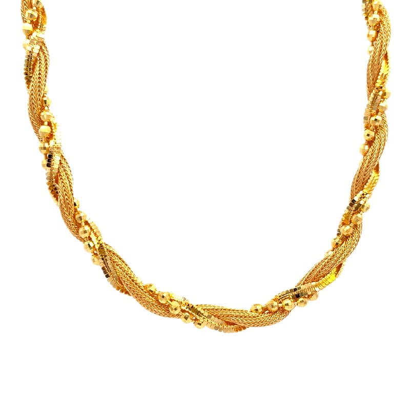 916 Gold Beads Cascade Necklace