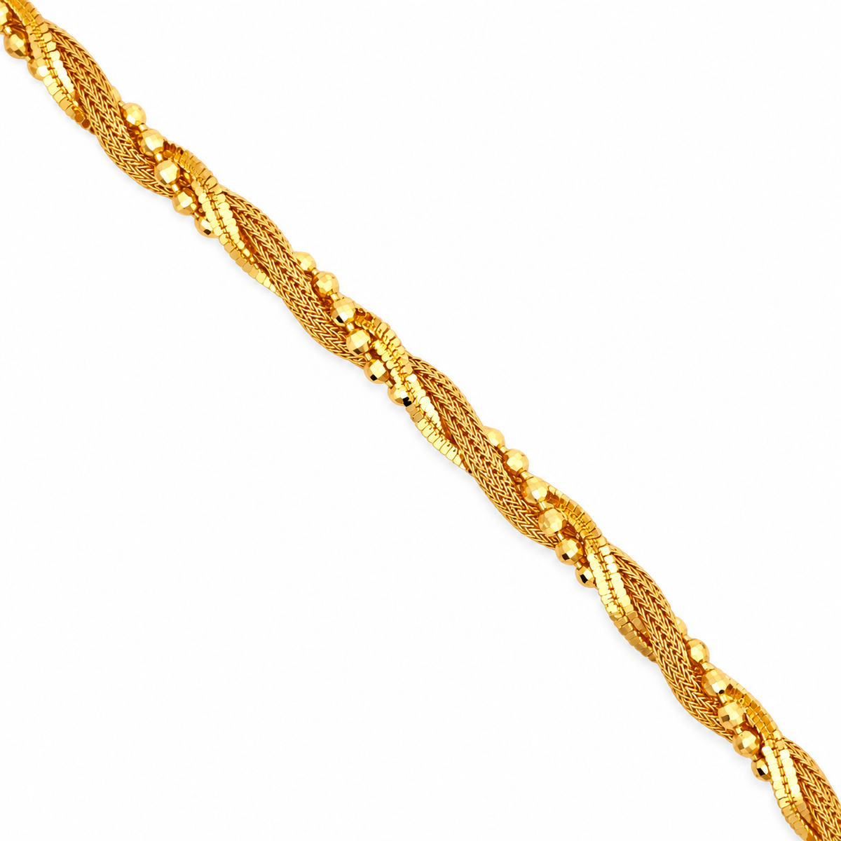 916 Gold Beads Cascade Necklace — BN10261-2 — view 2