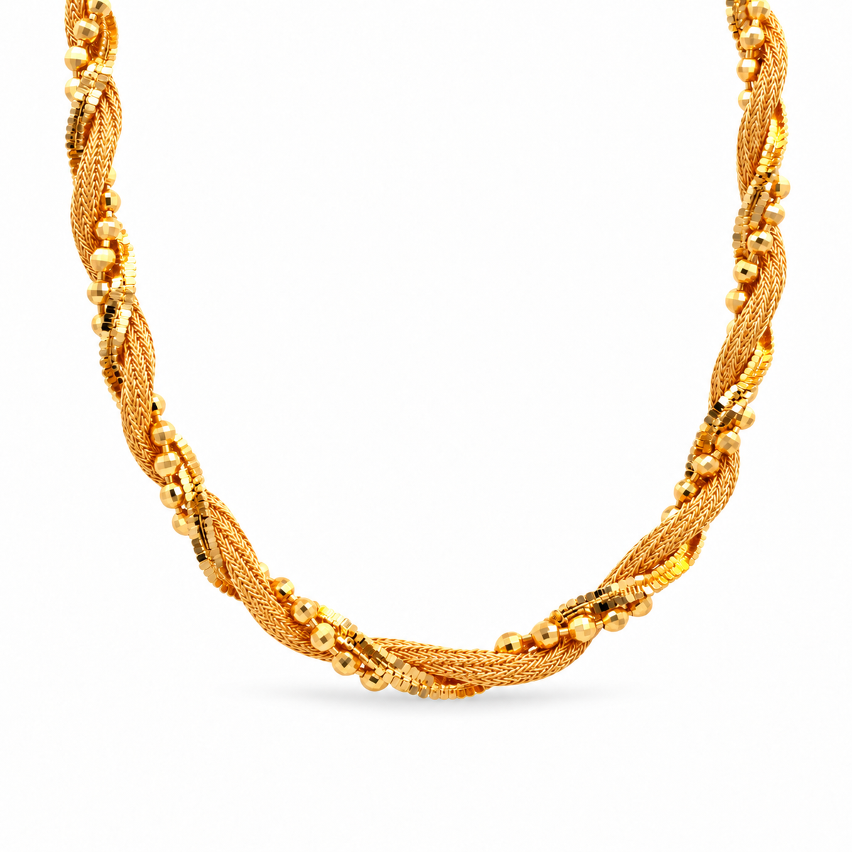 916 Gold Beads Cascade Necklace — BN10261-2